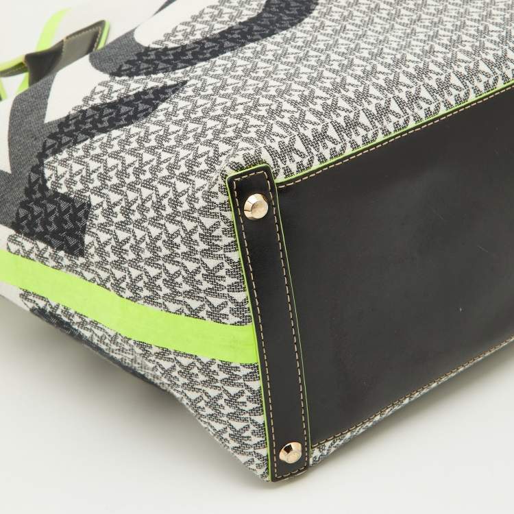 Pre Owned Michael Kors Multicolour Canvas and Leather Shopper Tote