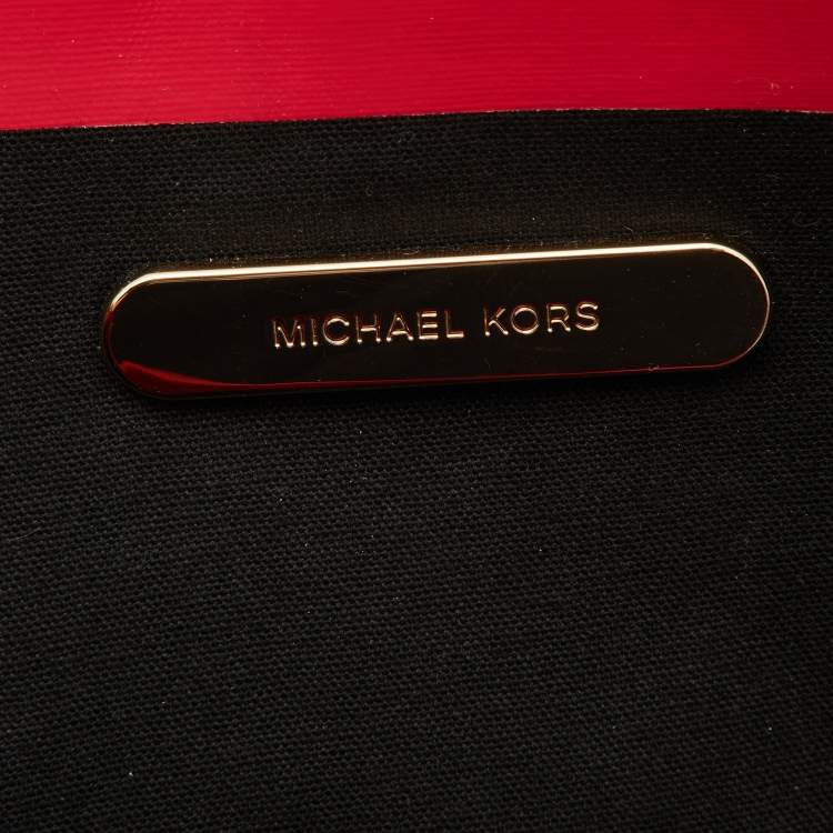 Pre Owned Michael Kors Multicolour Canvas and Leather Shopper Tote