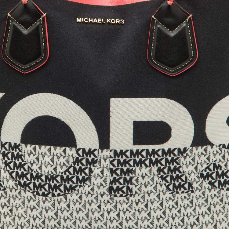 Pre Owned Michael Kors Multicolour Canvas and Leather Shopper Tote