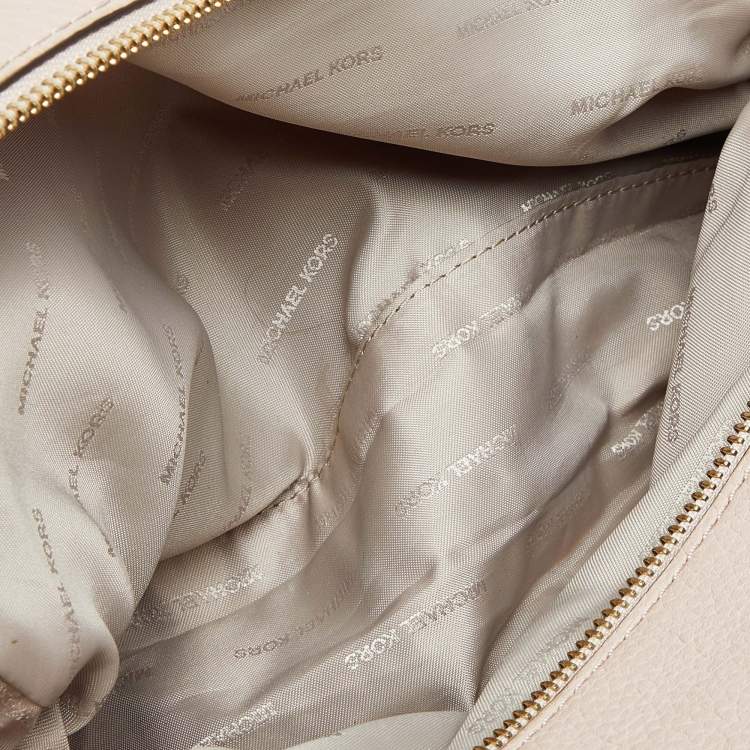 Pre Owned Michael Kors Beige Leather Jet Set Chain Bag