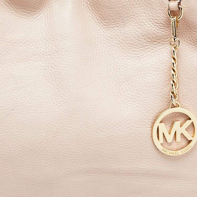 Pre Owned Michael Kors Beige Leather Jet Set Chain Bag