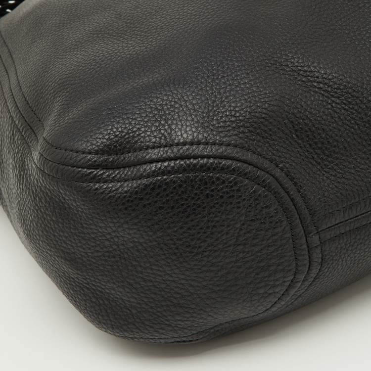 Pre Owned MICHAEL Michael Kors Black Leather Tassel Hobo