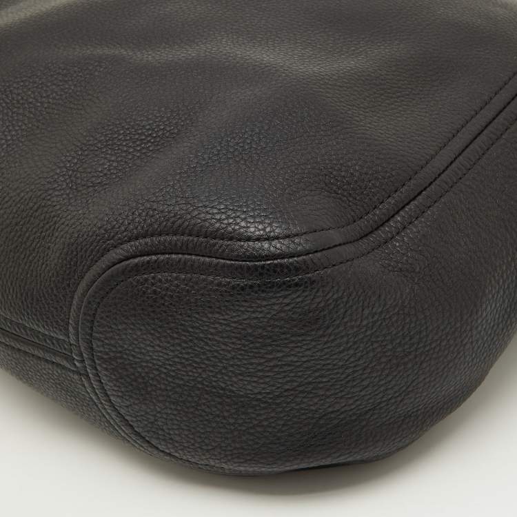 Pre Owned MICHAEL Michael Kors Black Leather Tassel Hobo