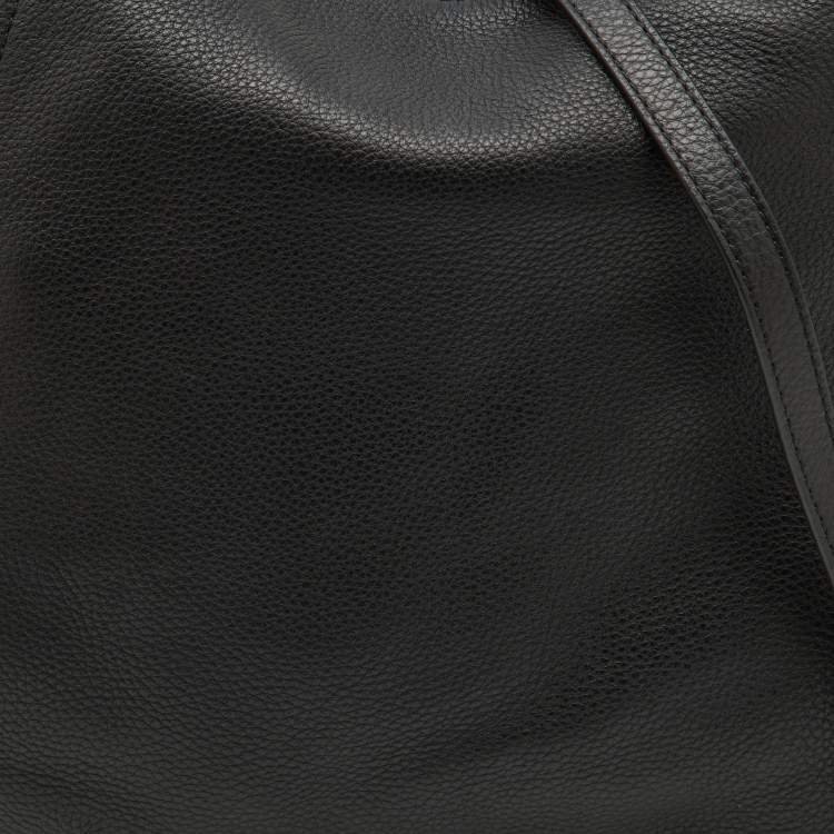 Pre Owned MICHAEL Michael Kors Black Leather Tassel Hobo