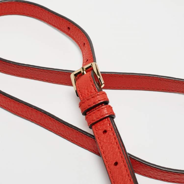 Pre Owned Michael Kors Orange Leather Large Fulton Crossbody Bag