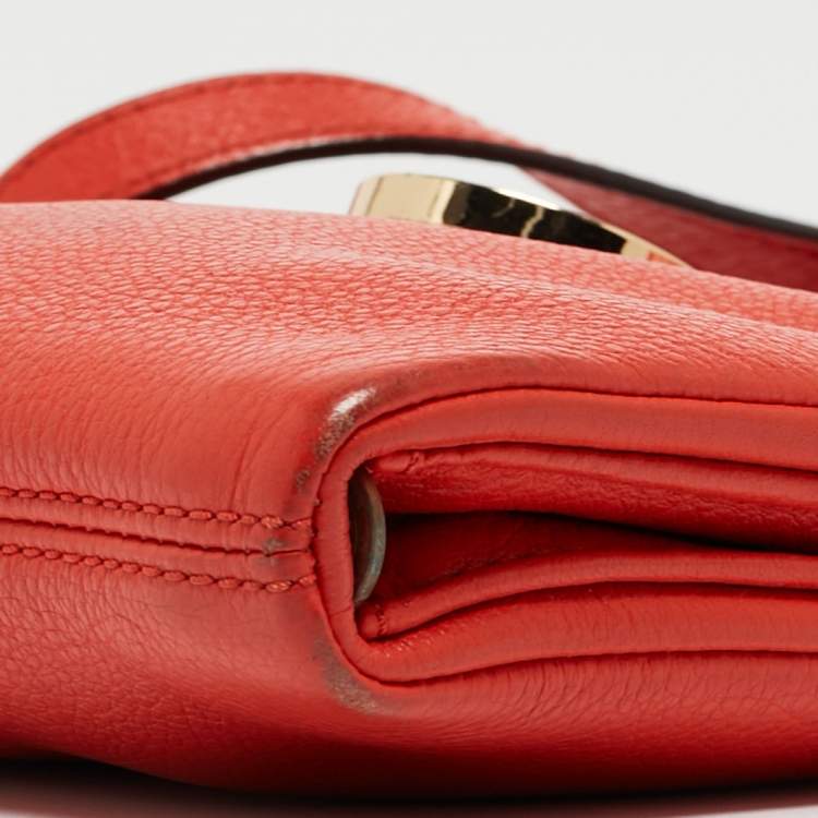 Pre Owned Michael Kors Orange Leather Large Fulton Crossbody Bag