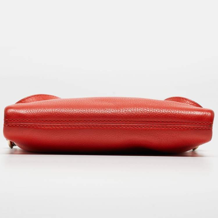 Pre Owned Michael Kors Orange Leather Large Fulton Crossbody Bag