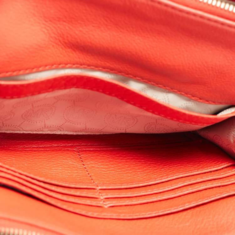 Pre Owned Michael Kors Orange Leather Large Fulton Crossbody Bag