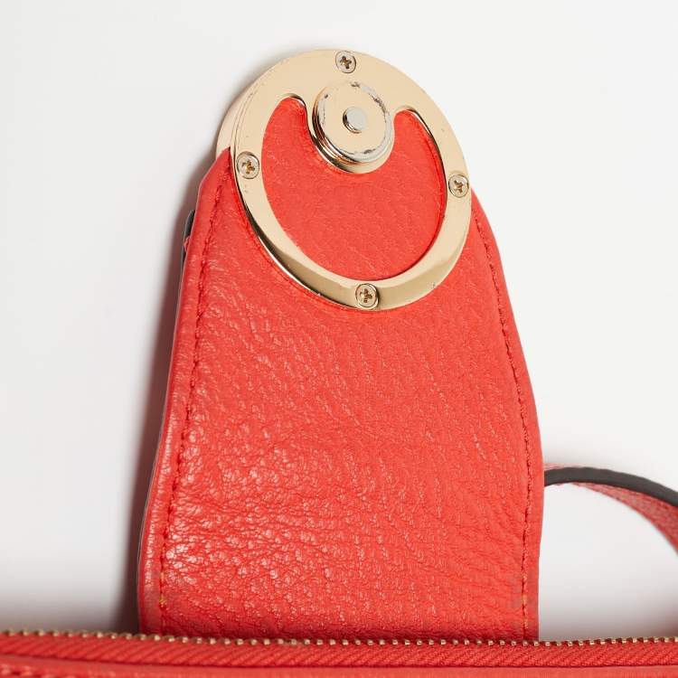 Pre Owned Michael Kors Orange Leather Large Fulton Crossbody Bag