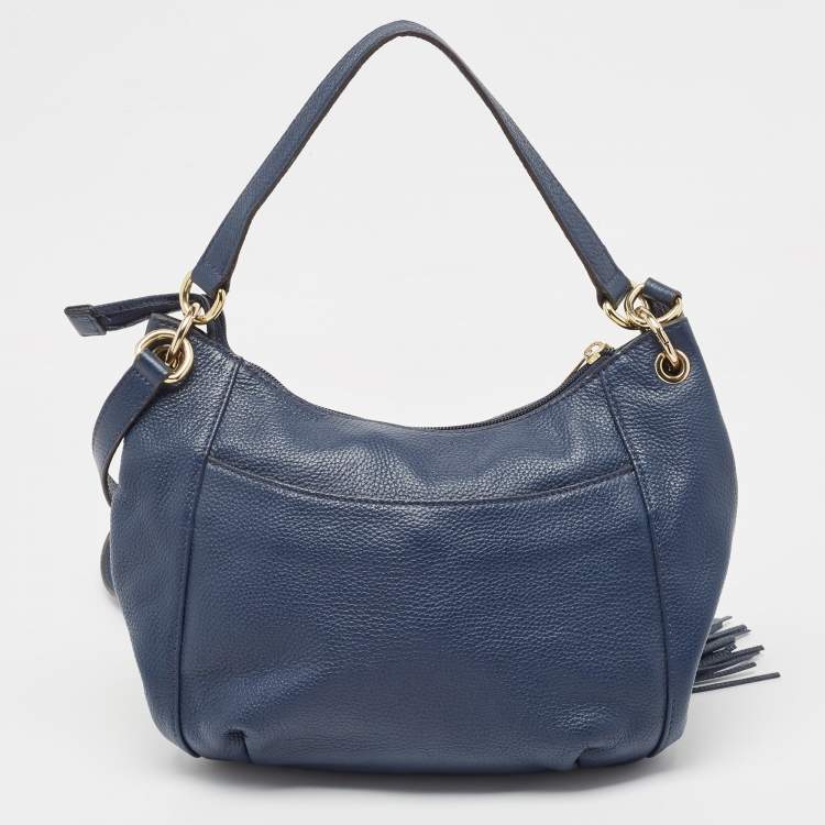 مملوكة مسبقًا Michael Kors Blue Leather Tassel Crossbody Bag