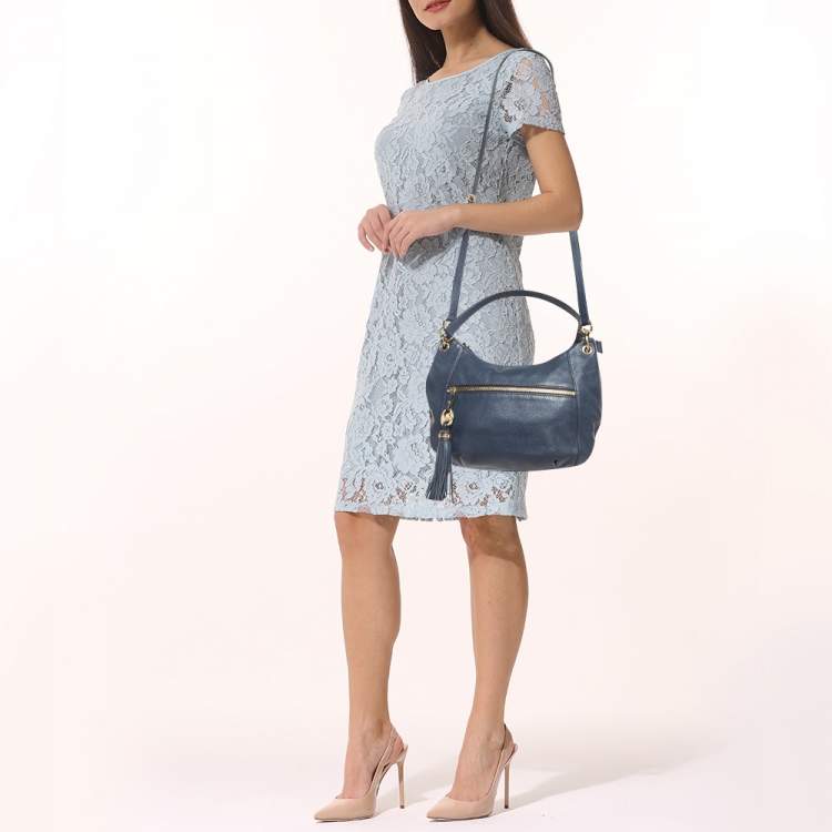 مملوكة مسبقًا Michael Kors Blue Leather Tassel Crossbody Bag