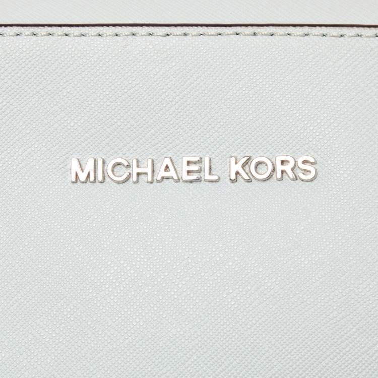 Pre Owned Michael Kors Green Saffiano Leather Jet Set Camera Crossbody Bag