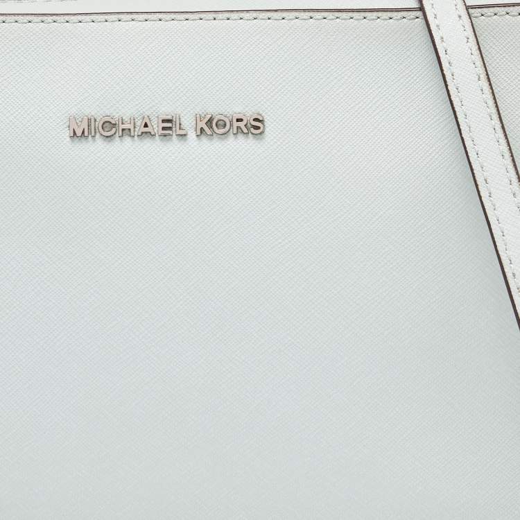 Pre Owned Michael Kors Green Saffiano Leather Jet Set Camera Crossbody Bag