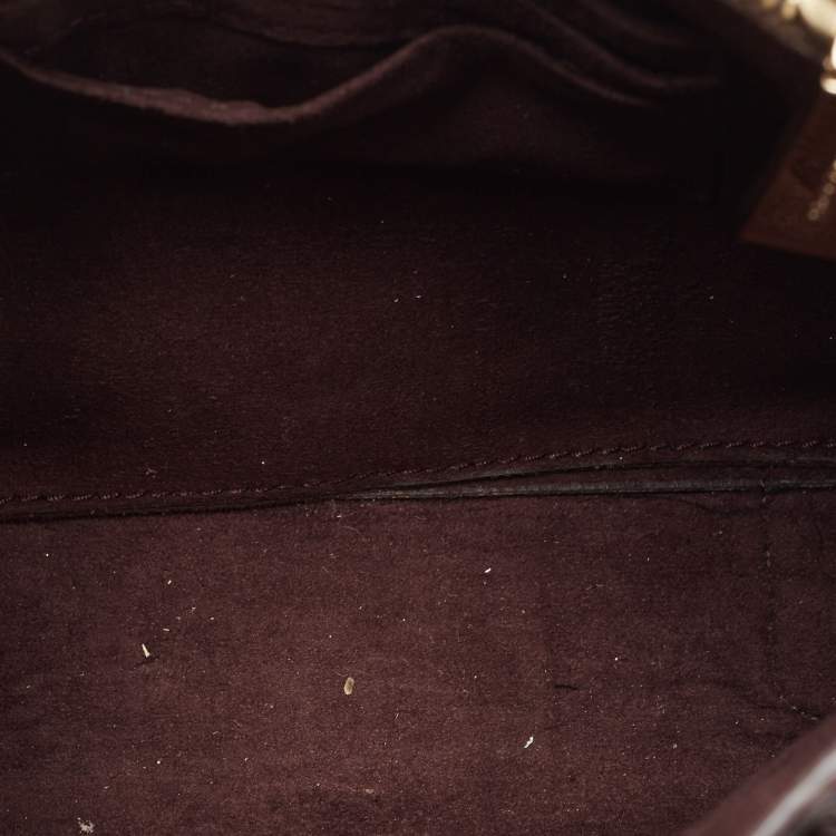 Pre Owned Michael Kors Burgundy/Black Python Leather Mini Mercer Satchel