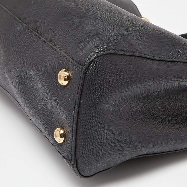 Pre Owned MICHAEL Michael Kors Black Saffiano Leather Medium Cynthia Tote