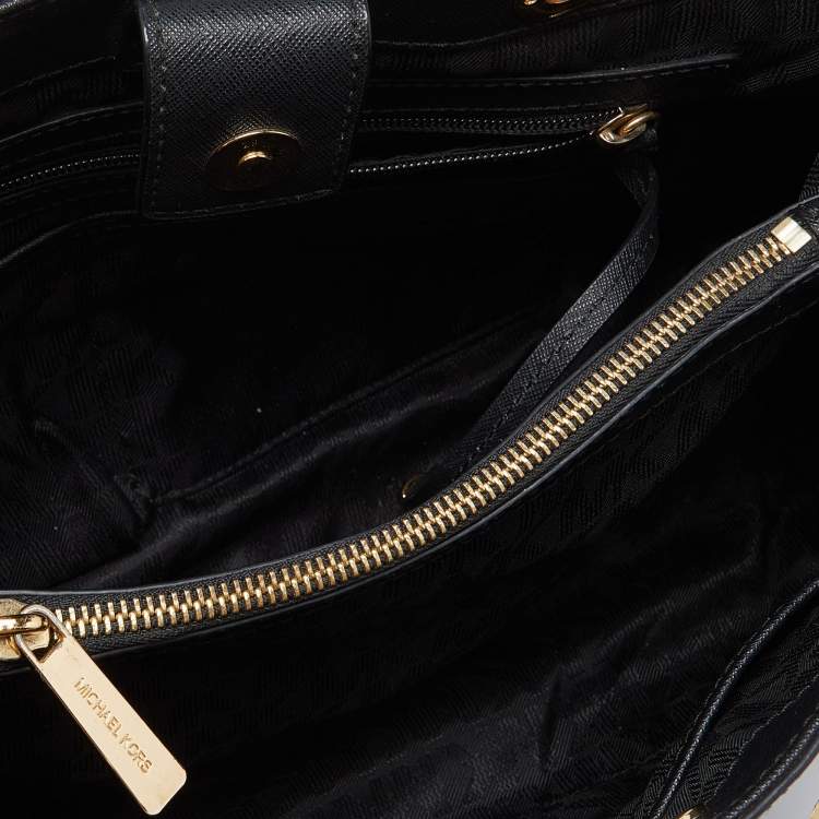 Pre Owned MICHAEL Michael Kors Black Saffiano Leather Medium Cynthia Tote
