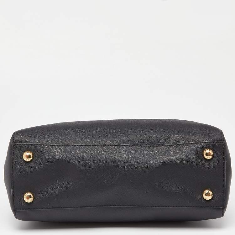 Pre Owned MICHAEL Michael Kors Black Saffiano Leather Medium Cynthia Tote