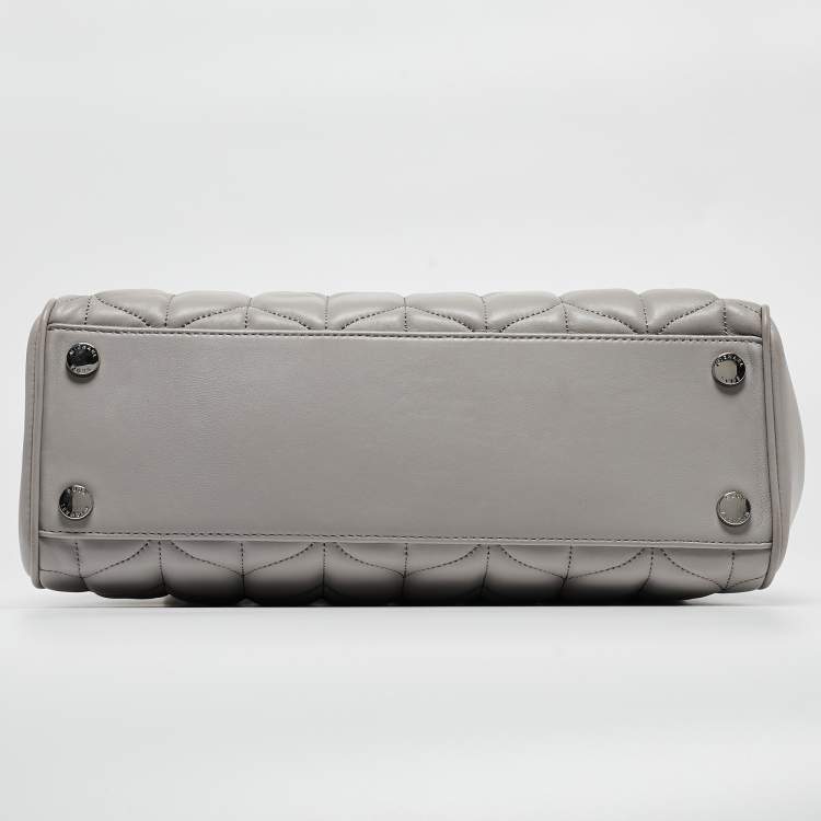 Pre Owned Michael Kors Grey Quilted Leather Peyton Large Convertible Tote