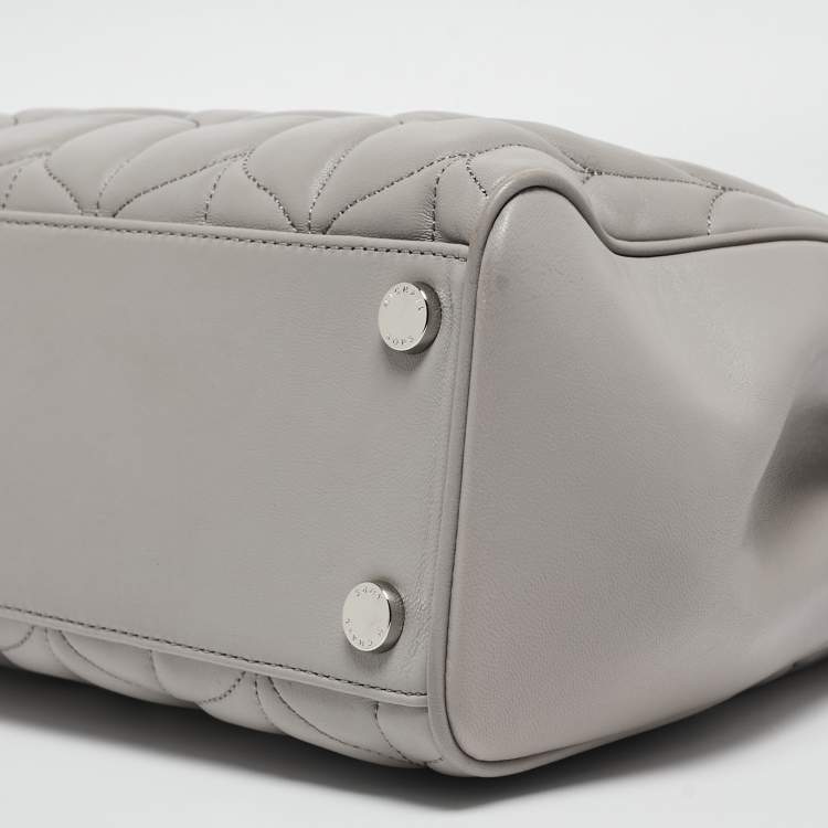 Pre Owned Michael Kors Grey Quilted Leather Peyton Large Convertible Tote