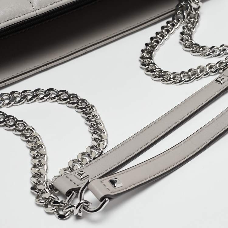 Pre Owned Michael Kors Grey Quilted Leather Peyton Large Convertible Tote