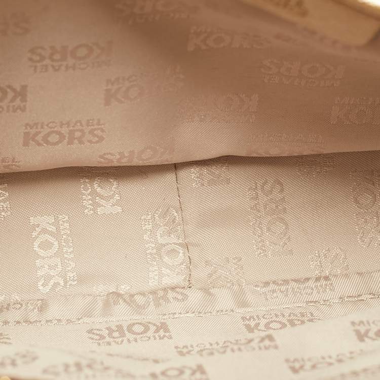 مملوكة مسبقًا Michael Kors Gold Leather Studded Camera Crossbody Bag