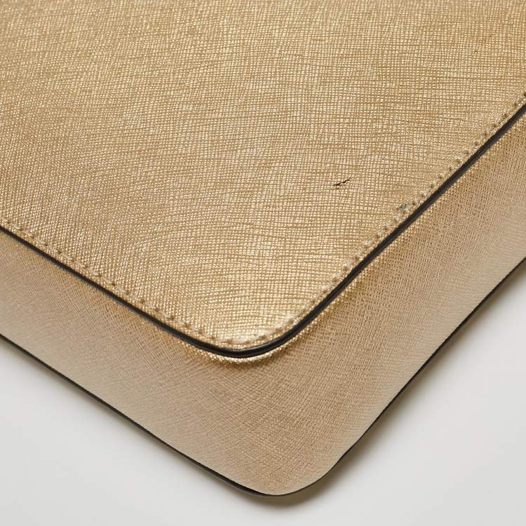 مملوكة مسبقًا Michael Kors Gold Leather Studded Camera Crossbody Bag