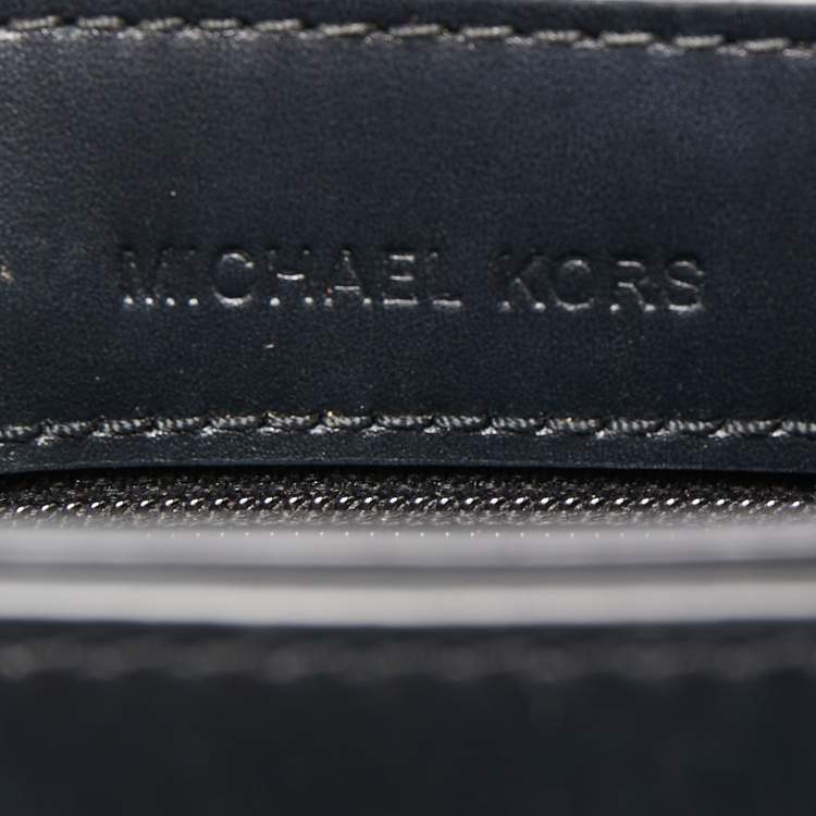 Pre Owned Michael Kors Gold/Black Python Embossed and Leather Sloan Shoulder Bag