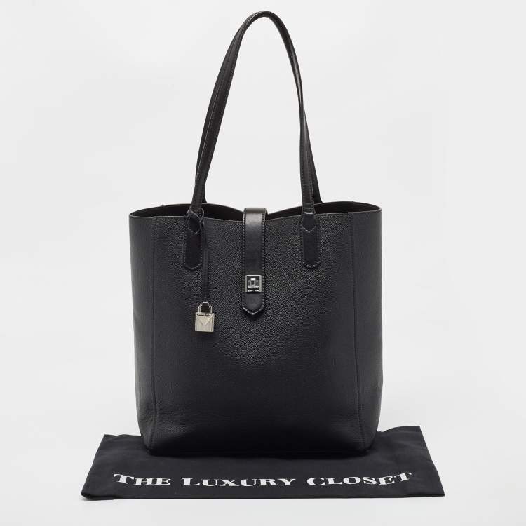 Pre Owned Michael Kors Black Grained Leather Large Tote