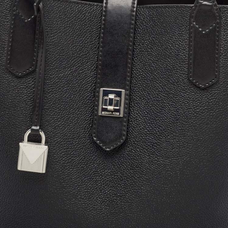 Pre Owned Michael Kors Black Grained Leather Large Tote