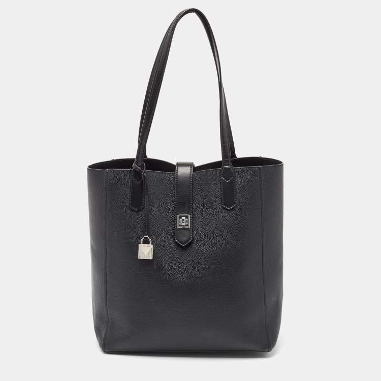 Pre Owned Michael Kors Black Grained Leather Large Tote