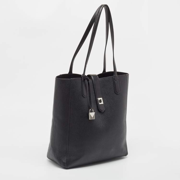 Pre Owned Michael Kors Black Grained Leather Large Tote