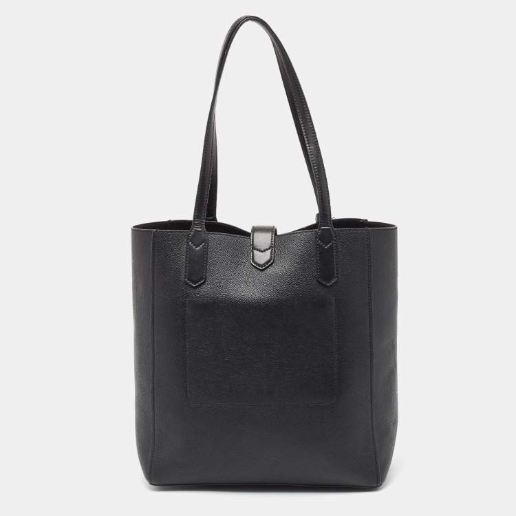 Pre Owned Michael Kors Black Grained Leather Large Tote