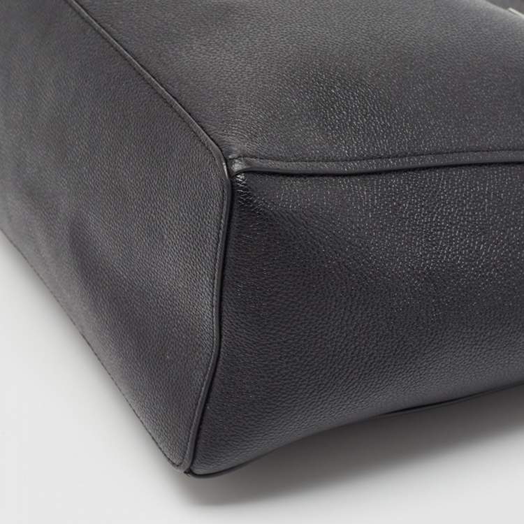 Pre Owned Michael Kors Black Grained Leather Large Tote