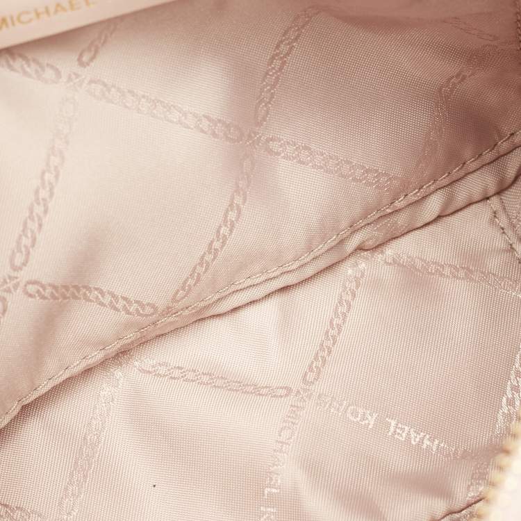 Pre Owned Michael Kors Light Pink Leather Camden Baguette Bag