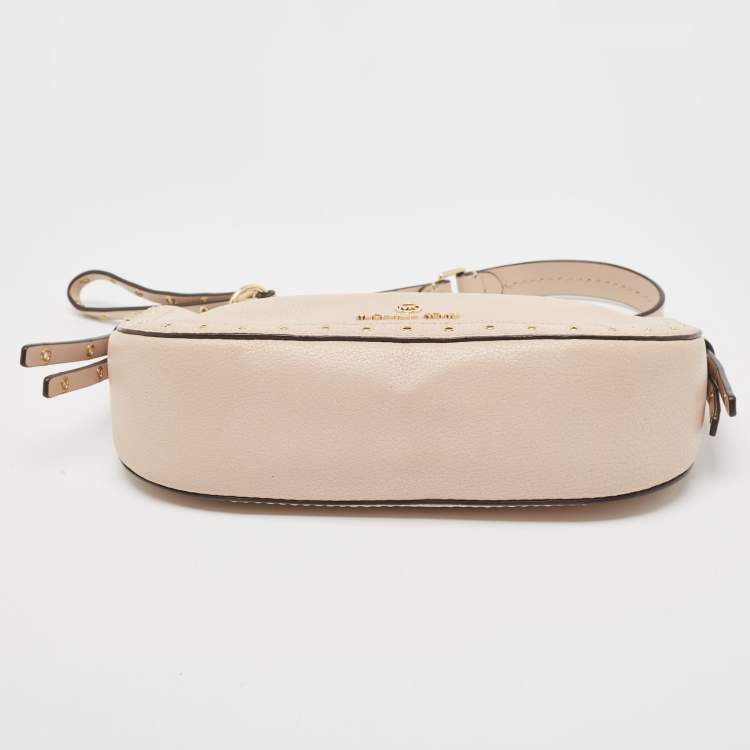 Pre Owned Michael Kors Light Pink Leather Camden Baguette Bag