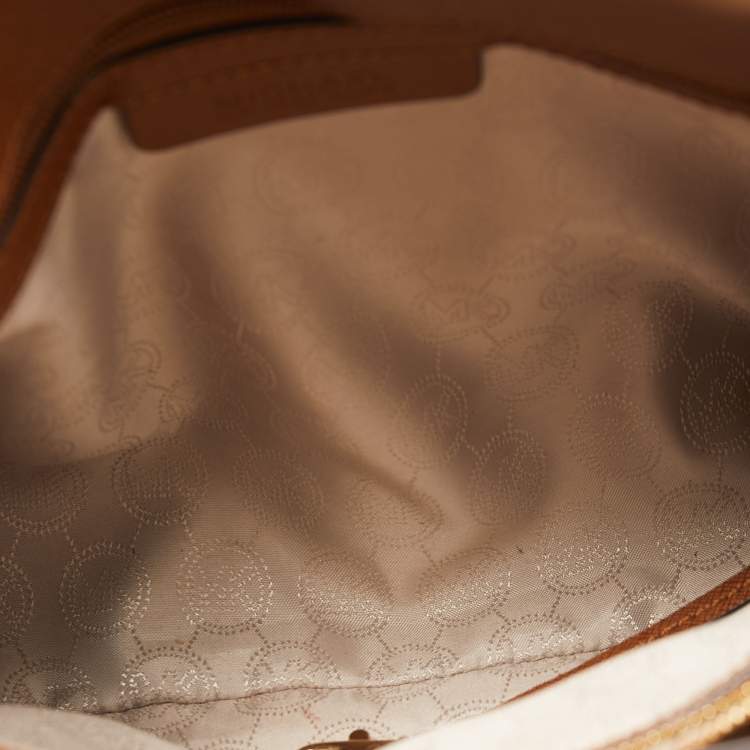 Pre Owned Michael Kors Brown Saffiano Leather Medium East West Dillon Tote