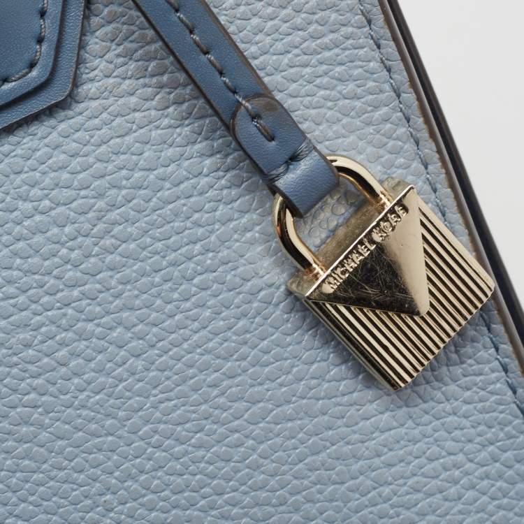 Pre Owned Michael Kors Grey/Blue Leather Mercer Satchel