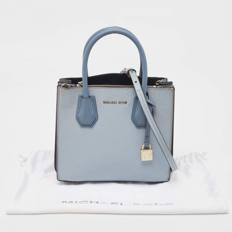Pre Owned Michael Kors Grey/Blue Leather Mercer Satchel