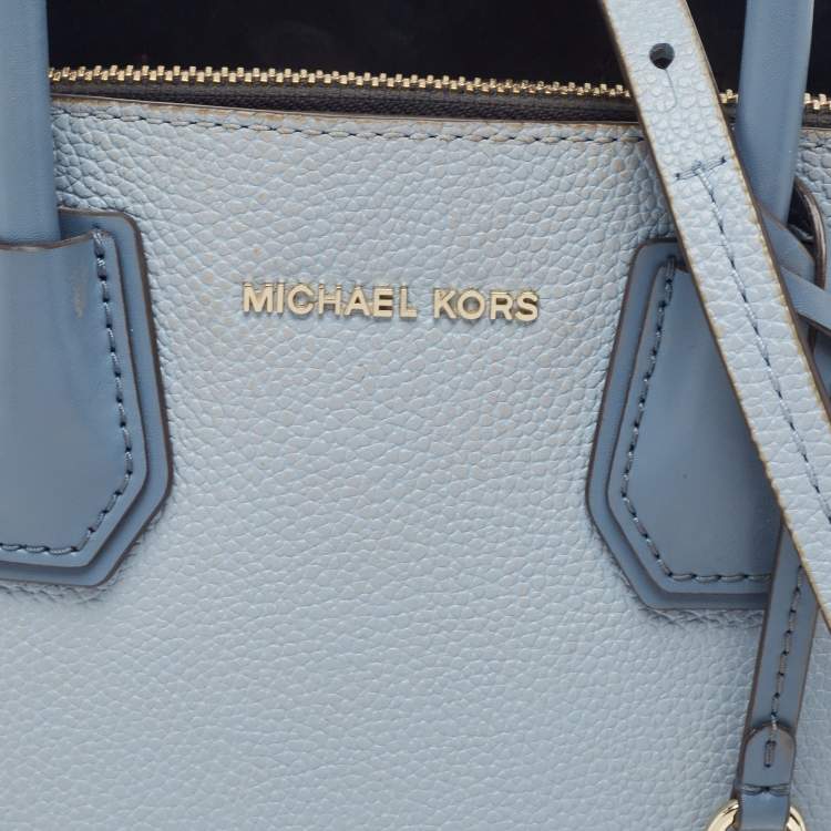 Pre Owned Michael Kors Grey/Blue Leather Mercer Satchel