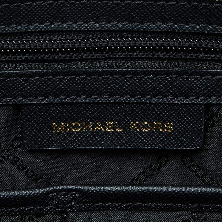 Pre Owned Michael Kors Black Leather Jet Set Travel Tote