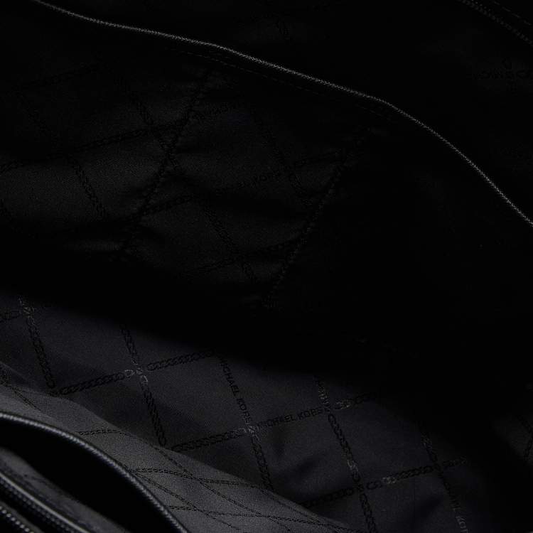 Pre Owned Michael Kors Black Leather Jet Set Travel Tote