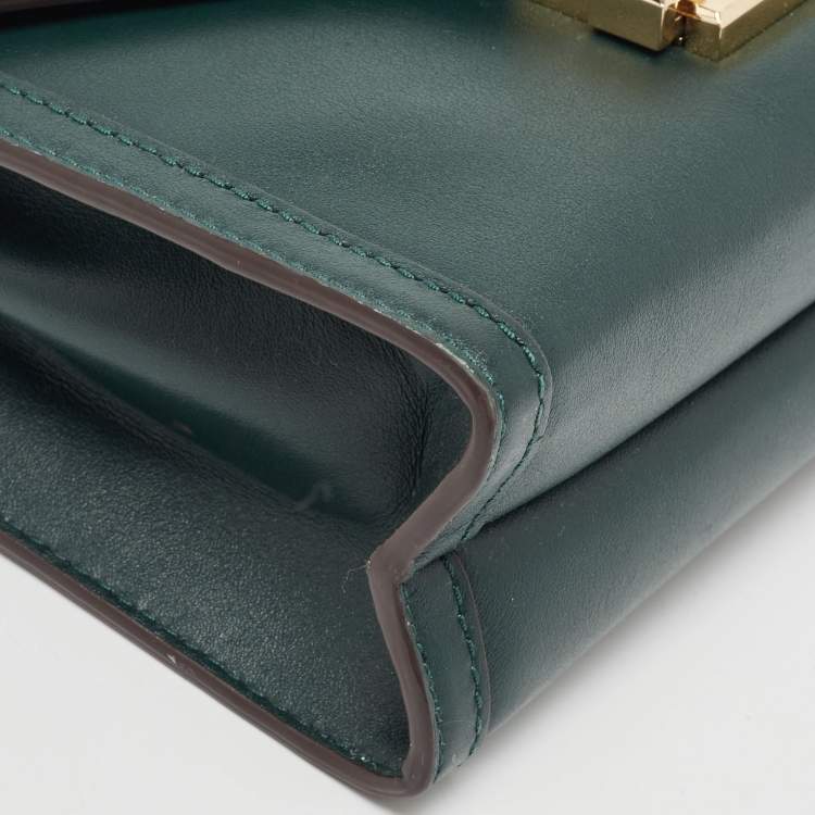 Pre Owned Michael Kors Green Emerald Leather Whitney Shoulder Bag