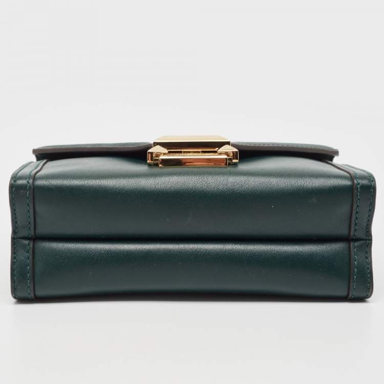 Pre Owned Michael Kors Green Emerald Leather Whitney Shoulder Bag