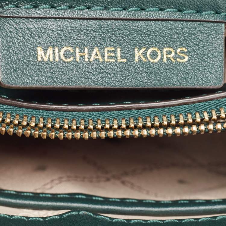 Pre Owned Michael Kors Green Emerald Leather Whitney Shoulder Bag