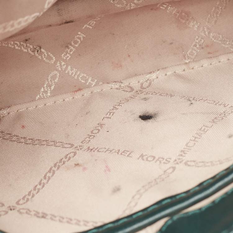 Pre Owned Michael Kors Green Emerald Leather Whitney Shoulder Bag