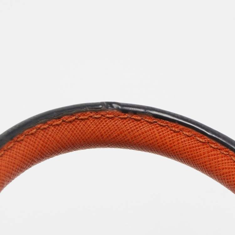 Pre Owned Michael Kors Orange/Brown Signature Coated Canvas and Leather Medium Ciara Satchel