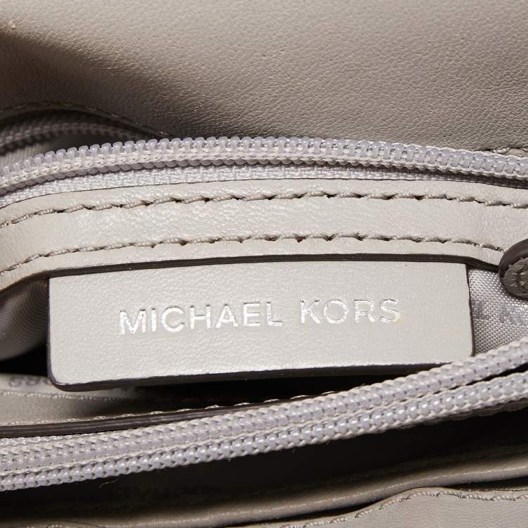 Pre Owned Michael Kors Grey Quilted Leather Small Sloan Studded Chain Shoulder Bag