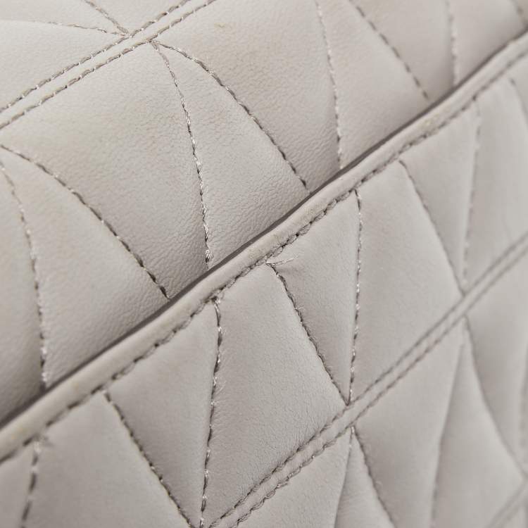 Pre Owned Michael Kors Grey Quilted Leather Small Sloan Studded Chain Shoulder Bag