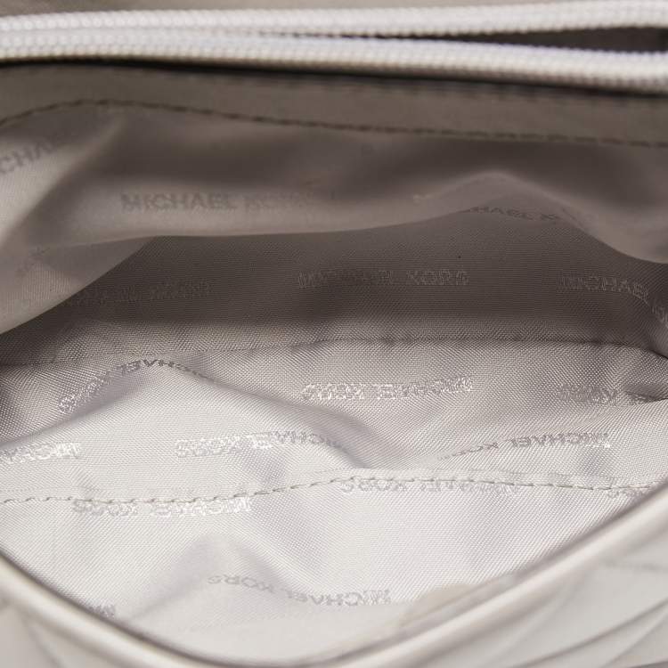 Pre Owned Michael Kors Grey Quilted Leather Small Sloan Studded Chain Shoulder Bag