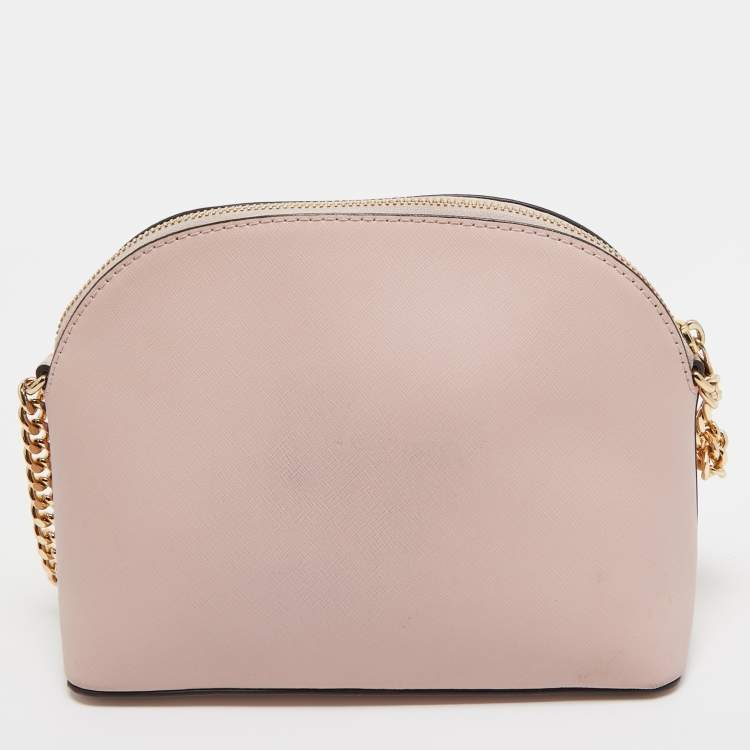 Pre Owned Michael Kors Pink Leather Emmy Crossbody Bag